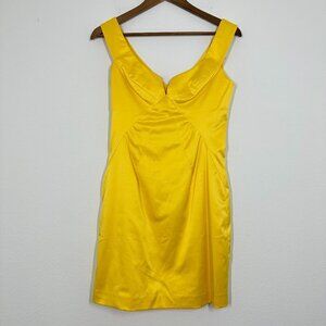 Black Halo Size 6 Cocktail Dress Canary Yellow Mini Summer Wedding Guest Event